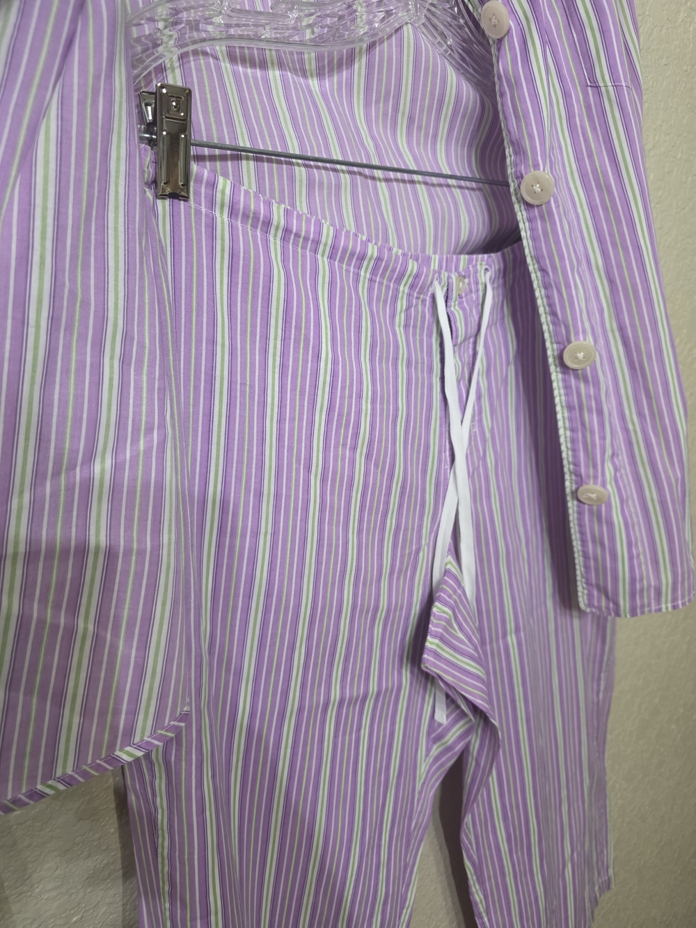 Lauren Lavender Striped Womens Pajama Set - Picture 5 of 6
